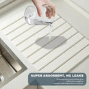 Large Stone Dish Drying Mats for Kitchen Counter, Quick Dry Absorbent Collapsible Dish Drying Mat,Diatomaceous Earth Mats for Dishes Bottles Cups,Match Any Countertop,White 24 * 16inch by CozyNest Decor