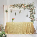 SquarePie Sequin Tablecloth 50 x 72 Inch Gold Sparkly Table Cloth for Wedding Party by CozyNest Decor