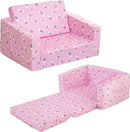 MallBest Kids Sofas Toddler Couch Bed Baby's Upholstered Chair Sleepover Couch Flipout Open Recliner(Pink/Rainbow)… by TinyTreasures Baby Boutique