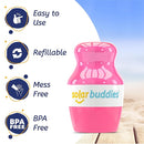 Solar Buddies Sunscreen Applicator - Single Full Pink - Refillable Roll on Sponge Sunscreen, Suncream & Lotion Applicator For Kids, Adults & Families - Holds 3.4fl oz, Perfect Size for Travel by TinyTreasures Baby Boutique