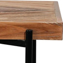 CONSDAN StoneCreek Solid Fir Wood Side Table - Metal Frame, 2-Tier End Table for Living Room/Bedroom/Office, 23" Square Night Stand, Accent Table by CozyNest Decor
