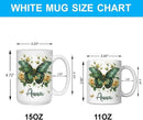 Hyturtle Personalized Floral Butterfly Mug - Butterfly Gifts For Women Lovers - Animal Gift For Bird Lover Her - Bird Gifts For Mom on Mother Day - Custom Name Coffee Cup Ceramic Mug 11 Oz 15 Oz by CozyNest Decor