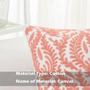 HWY 50 Coral Pink Decorative Throw Pillow Covers 18x18 Inch (1 Piece), Embroidered Cotton Farmhouse Cushion Cover Pillow Case for Sofa Couch Living Room Bed Bedroon, Floral Branches by CozyNest Decor