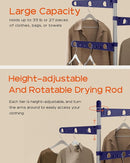 Clothes Drying Rack Foldable, 70.9 inch Tripod Drying Rack for 35 Pieces of Clothes, with Height-Adjustable Rotatable Clothes Rails, Space Saving, Stainless Steel, Blue and Silver CDR005Q01 by TinyTreasures Baby Boutique