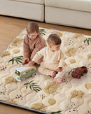 Blissful Diary Baby Play Mat, 47x47 Infant Play Mat for Playpen, Thicken Foam Cushioned Baby Mat for Floor, Non-Slip Kids Play Mat, Washable Baby Playmat for Babies,Toddlers, Earth Tones Design by TinyTreasures Baby Boutique
