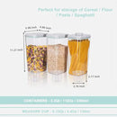 Pop Containers with Lids - Stackable Airtight Food Storage, Kitchen Pantry Storage Containers for Snacks Candy Salt Herbs Spices BPA-Free (3300ML*3) by CozyNest Decor