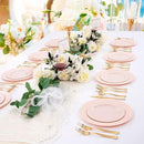FLOWERCAT 60PCS Pink Plastic Plates - Heavy Duty Pink Plates Disposable for Party/Mother's Day/Wedding - serving 30 guests Include 30PCS 10.25inch & 30PCS 7.5inch by CozyNest Decor