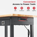 Work Bench for Garage 48 x 24 Inch Adjustable Height Workbenches with Drawers Heavy Duty Rubberwood Tabletop Work Table with Pegboard, Power Outlets for Office Home Commercial by GreenHaven Gardens