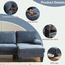 Karl home U-Shape Sectional Sofa Couch 111" Modern 4-Seat Sofa with Chaises Chenille Fabric Upholstered Covertible Couch with Wood Grain Legs for Living Room, Reception Room, Apartment, Navy Blue by CozyNest Decor