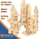 75 Pieces Wooden Castle Blocks Medieval Knights Princesses Wooden Castle Building Blocks Kit for Kids Boys and Girls by TinyTreasures Baby Boutique