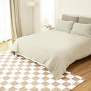 Super Soft Rug for Bedroom, 5x8 Ft Beige and White Area Rug Classic Checkered Shaggy Anti-Skid High Pile Soft Fluffy Rug Fuzzy Carpet for Living Room Bedroom Kids Room Nursery, Dorm Home Decor by TinyTreasures Baby Boutique
