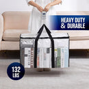 TAILI Extra Large Moving Bags, 2 Pack Clear Heavy Duty Totes For Storage with Visible Window, Wrap Around Handles, Storage Bags for Space Saving, Alternative to Moving Boxes by TinyTreasures Baby Boutique