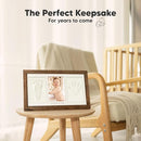 Baby Hand and Footprint Kit - Clay Handprint Keepsake Frame, Newborn Nursery Picture Frame, Personalized New Mom Gifts for Baby Shower & Registry (Medium Oak) by TinyTreasures Baby Boutique