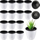 Eccliy 14 Pieces 5 Inch Indoor Plant Pots Self Watering Planters with Drainage Holes Plastic Flower Pots with Water Indicator White Violet Pots for Indoor Outdoor Garden Home Office Decor by GreenHaven Gardens