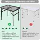 Folding Grill Table Metal Portable Camping Table with Mesh Desktop Lightweight & Foldable Height Adjustable Black Picnic Table for RV, BBQ Outside Inside by GreenHaven Gardens