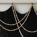 Macrame Wall Hanging Black Yarn Tapestry Home Decor Large Fiber Wall Art Living Room Bedroom Home Wall Decor 57" W x 43" L by CozyNest Decor