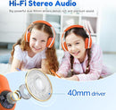 EarFun K2 Kids Bluetooth Headphones, Kids Headphones with Volume Limited, 40H Playtime, Built-in Mic, Stereo Sound, Foldable Over-Ear Headphone for School/Travel/iPad/Tablet, Orange by TinyTreasures Baby Boutique