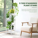 TOSKING 5 Tier Tall Plant Stand Indoor Outdoor, Heavy Duty Corner Shelf for Plants & Decor, Space Saving 3.9FT Metal Flower Pot Stand for Balcony, Garden, Living Room, Patio (White, 47in) by GreenHaven Gardens