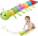 Baby Toys, Musical Plush Stuffed Toy for Newborn 0-3 0-6 3-6 6-12 Months Old, Animal Soft Rattle Sensory Toys with Teether for Tummy Time, Infant Boy& Girl Easter Gifts, Caterpillar by TinyTreasures Baby Boutique