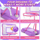 Meland Kids Basketball Hoop, Pink Basketball Hoop for Kids Toddler Basketball Hoop Outdoor & Indoor with Dart Board, Adjustable Height 3.4-6.2FT Birthday Gift Toys for Girls 3 4 5 6 7 8 Years Old by TinyTreasures Baby Boutique