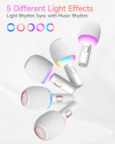 Wireless Bluetooth karaoke Microphone, 5-in-1 Portable Handheld Microphone for iPhone, Karaoke Microfono with Dynamic Lights for Car / Home Party, Music Record, Duet Singing Mic for Kids Adults-White by TinyTreasures Baby Boutique