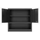 Wall-Mounted Storage Cabinet With Locking Door, 1 Shelf And Open Drawer - Black by HouseOfZazla