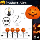 4 Pack Halloween Pumpkin Pathway Lights - 7Ft Outdoor Decorative String Lights with 4 Jack-O-Lantern Stake Lights for Halloween Yard, Garden, Walkway, Party and Lawn Decorations, Waterproof by GreenHaven Gardens
