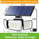 intelamp Solar Flood Lights Outdoor Waterproof, 6000mAh 1200LM Solar Powered Dual Motion Sensor LED Lighting Dusk to Dawn Security Floodlight Exterior with Remote 9.8ft Cable for Outside Garden House by GreenHaven Gardens