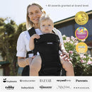 Momcozy Baby Carrier with Hip Seat, 2-in-1 Forward-Facing Carry for Active Babies, Detachable Hands-Free Infant Carrier up to 44lbs, All Seasons Toddler Carrier Fits Waist Sizes up to 45 Inches, Black by TinyTreasures Baby Boutique