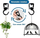 Ceiling Hooks for Hanging Plants (6 PCS Black),Heavy Duty Metal Plant Hooks, Screw in Hooks for Hanging Birdfeeders, Lamps, Planters, Outdoor Decorative Hooks up to 33 lbs by GreenHaven Gardens