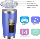 VEGOND 20oz Tumbler with Lid and Straw Stainless Steel Tumbler Cup Vacuum Insulated Double Wall Travel Coffee Mug Powder Coated Coffee Cup (Bluish Violet 1 Pack) by TinyTreasures Baby Boutique