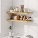 40" Floating Shelves for Wall, 12" Deep Slim Oak Floating Shelves, Wall-Mounted Shelves for Bedroom, Living Room, Kitchen, Bathroom - Set of 2 by CozyNest Decor