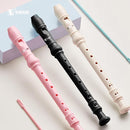 SWAN Soprano Recorder Instrument for Beginners Kids Student - German Fingering 8 Hole Flute Descant Recorders with Cleaning Rod Fingering Chart, Black by TinyTreasures Baby Boutique