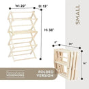 Pennsylvania Woodworks Clothes Drying Rack: Solid Maple Hard Wood Laundry Rack for Baby Clothes, Hand Towels, Delicates & More, Durable Small Folding Drying Rack, Made in USA, No Assembly Needed by CozyNest Decor
