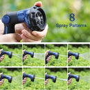 FANHAO Garden Hose Nozzle 100% Heavy Duty Metal Water Hose Sprayer with 8 Spray Patterns, High Pressure Spray Nozzle with Thumb Control, On Off Valve for Watering Plants, Washing Cars & Pets, Blue by GreenHaven Gardens