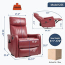 Manual Swivel Rocker Recliner Chair for Adults, Overstuffed Reclining Glider Chair for Nursing with Vibration Massage & Heat, Living Room Rocking Recliner 2-Stage backrest, Faux Leather Red by CozyNest Decor