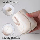 2Pcs Toothbrush Holder for Bathroom - Marble Brown Ceramic Tooth Brushing Holders Set, Toothbrush Cup & Toothpaste Organizer for Bathroom Countertop, Makeup Brush Holder, Pen Holder for Home Storage by CozyNest Decor