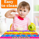 Educational Preschool Placemats for Kids Set of 6 Reusable Plastic Toddler Placemat Non Slip Washable Children Montessori Eat Table Mat for Nursery Homeschool Kindergarten Classroom Dining Table by CozyNest Decor