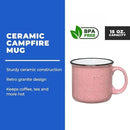 Set of 16 Ceramic Campfire Mugs – 15 Oz, Pink – Coffee & Tea Cups for Home, Work, Travel, Camping – Customizable, Great for DIY, Events, Companies by CozyNest Decor
