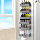 6 Pack Magnetic Spice Rack Organizer for Refrigerator and Oven, Dark Grey Fridge Organizers and Storage for Kitchen by CozyNest Decor