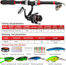 PROBEROS Kids Fishing Pole - Portable Telescopic Fishing Rod and Reel Combo Kit - Spincast Fishing Reel Casting Rods with Lures Lines Tackle Box and Bag for Boys Girls Youth Fishing by TinyTreasures Baby Boutique