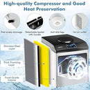 COSTWAY 2 in 1 Countertop Ice Maker Built-in Water Dispenser, 48LBS per Day, S/M/L Size Ice Cube, 5LBS Ice Storage Basket, Fast 6 Mins, Stainless Steel Ice Machine with Extendable Chilled Water Spout by CozyNest Decor