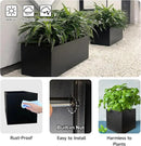Steel Planter 36" x 12" x 16" Metal Rectangle Outdoor Planter Black Powder Coated Flower Box Metallic Heavy Pot Indoor & Outdoor, Commercial & Residential (L36 x W12 x D16, Black) by CozyNest Decor