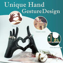 Accessoryway Black Heart Hands Decor Sculpture,Small Love Finger Gesture Decorative Sculpture for Wedding Dresser Shelves Desktop Knick Knacks Home Decor & Ring-Holder Display Stand by CozyNest Decor