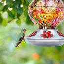 BOLITE Hummingbird Feeder, Hand Blown Glass Hummingbird Feeders for Outdoors Hanging, with Ant Moat and 5 Feeding Ports, 22 Ounces, Peony Flower Shape, Purple, Gifts for Women Men, Gifts for Mom Dad by GreenHaven Gardens