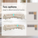 Convertible L Shaped Sectional Corner Couch With Armrest Storage Cup Holders USB Charger, Irregular Corner Oversized Comfy Modular Sofa by Unique Piece Furniture