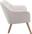 48" Small Loveseat Sofa, Modern Sherpa Mini Sofa Couch 2-Seater Fluffy Love Seat with Quilting Backs and Wood Legs for Living Room, Bedroom and Small Space, White by CozyNest Decor