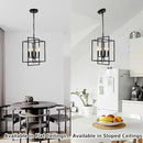 4-Light Vintage Black Chandelier, Foyer Lighting Fixtures Farmhouse Chandeliers for Dining Room, Modern Industrial Lantern Pendant Light for Kitchen Island Entryway Stairway by CozyNest Decor