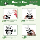 Kids U Shaped Electric Toothbrush for Age 2-12, Rechargeable Toddler Toothbrush with Smart Timer & 3 Clean Modes, Panda Design, IPX7 Waterproof, 3 Brush Heads & 360°Cleaning by TinyTreasures Baby Boutique