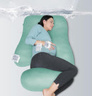 MOON PARK Pregnancy Pillows for Sleeping - U Shaped Full Body Maternity Pillow with Removable Cover - Support for Back, Legs, Belly, HIPS - 57 Inch - Turqouise - Cooling Cover by TinyTreasures Baby Boutique